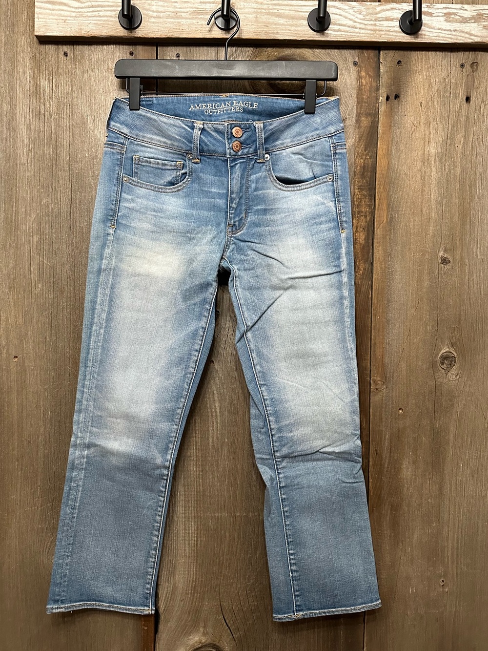 2016 American Eagle Super Stretch Artist Crop Jeans in Blue Size 6